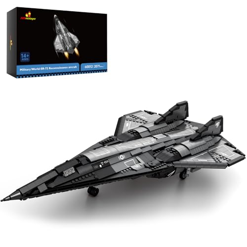 JMBricklayer Militärflugzeug-Bausteinset 60012, Aufklärungsflugzeug-Bauspielzeugset SR-72, Flugzeugmodell zum Sammeln und Ausstellen, Kinder ab 14 Jahren, Erwachsene Militärfans von JMBricklayer