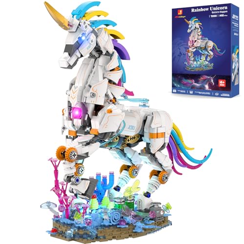 JMBricklayer Regenbogen Einhorn-Bausätze für Erwachsene mit Lichtern 70008, Myth Art Creator Animals Display-Ideen Klemmbausteine, Heimdekor, Geburtstagsgeschenke für Kinder ab 14 Jahren (1492 Teile) JMBricklayer Regenbogen Einhorn-Bausätze für Erwachsene mit Lichtern 70008, Myth Art Creator Animals Display-Ideen Klemmbausteine, Heimdekor, Geburtstagsgeschenke für Kinder ab 14 Jahren (1492 Teile) von JMBricklayer