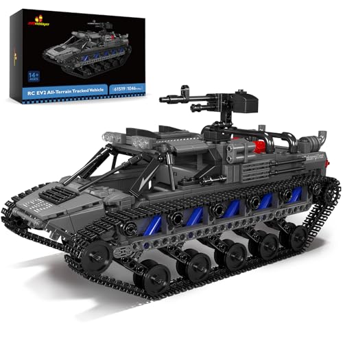 JMBricklayer Panzer-Bausatz, Militär-Panzermodellspielzeug mit RC/App-Steuerung für Erwachsene, EV2-Geländewagen-Panzerbauspielzeug, Geschenk für Erwachsene und Jungen ab 14+ (1.046 Teile) von JMBricklayer