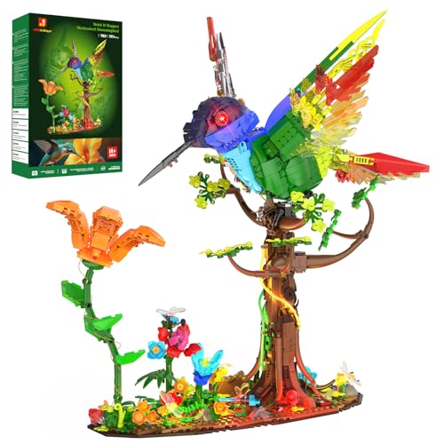 JMBricklayer Kolibri Bauspielzeug für Erwachsene mit LED-Licht, 70011 Kreative Klemmbausteine Set Vogel-Modell fürs Wohnzimmer oder Büro Deko, Geschenk für Mädchen und Jungen Vogelliebhaber ab 14+ JMBricklayer Kolibri Bauspielzeug für Erwachsene mit LED-Licht, 70011 Kreative Klemmbausteine Set Vogel-Modell fürs Wohnzimmer oder Büro Deko, Geschenk für Mädchen und Jungen Vogelliebhaber ab 14+ von JMBricklayer