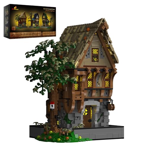 JMBricklayer Medieval Blacksmith Shop Lighting Building Set 30122 – Retro-LED-Licht-Konstruktionshaus-Baumodell-Set, Sammler-Ausstellungshaus, Geschenk für Erwachsene und Jugendliche (1991+ Teile) von JMBricklayer