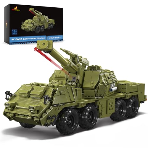 JMBricklayer Militär-RC-Panzer-Bausatz 61520, WW2-Armee-LKW Dana, selbstfahrende Haubitze, Militärfahrzeug-Bausatz, Ausstellungs- oder Sammlermodellauto-Bausätze zum Geschenk für Erwachsene und Jungen von JMBricklayer