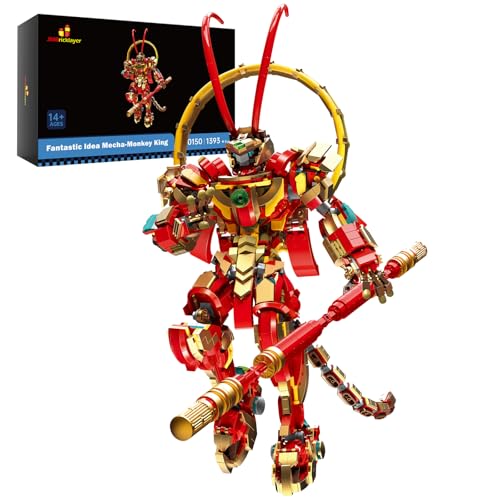 JMBricklayer Monkey King Mech-Bausets für Erwachsene und Kinder 70150, Actionfigur Mecha-Roboterspielzeug, Chinoiserie-Krieger, Sammlermodellbausatz, Cooles Mech-Display, Geschenke für Jungen, Mädchen von JMBricklayer