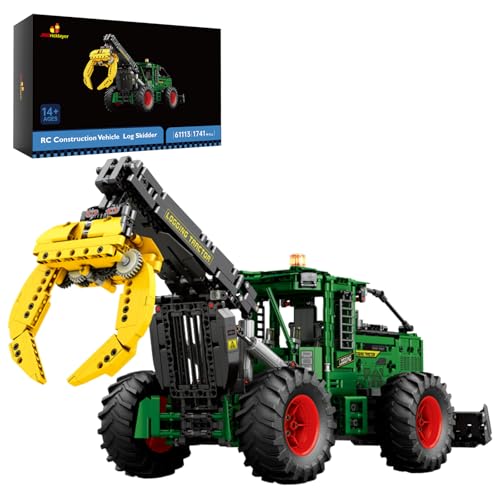 JMBricklayer Technic Log Skidder Bauset 61113, 1741 Pcs Klemmbausteine Traktor Bauspielzeugset mit pneumatischen Funktionen,Modellbaukasten für Technikbegeisterte Erwachsene und Jugendliche von JMBricklayer