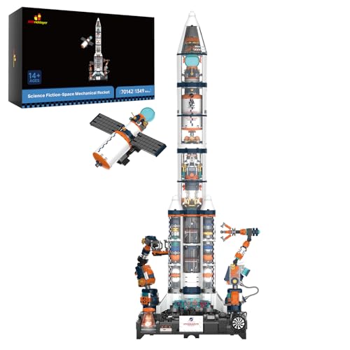 JMBricklayer Weltraumraketen-Bausets mit Spezialbeleuchtung 70142, Space Shuttle Raketenspielzeug für 8+ Jungen Jahren, Raumschiff-Erkundungsmodellbausätze Geschenk für Kinder Erwachsene Weltraumfans von JMBricklayer