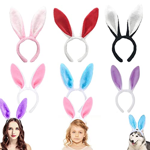 6 Stück Hasenohren Haarreif, Bunny Ears Ostern Haarreif Bunny Kostüm, Plüsch Kaninchen Ohren Stirnband für Maskerade, Party, Geburtstagsfeier, Tägliche Verkleidung, Fotografie, Cosplay 6 Stück Hasenohren Haarreif, Bunny Ears Ostern Haarreif Bunny Kostüm, Plüsch Kaninchen Ohren Stirnband für Maskerade, Party, Geburtstagsfeier, Tägliche Verkleidung, Fotografie, Cosplay von JMOCD