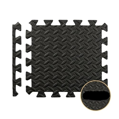 Puzzlematte 30x30x1CM Kinderspielmatte Kinderaktivität Fitnessraum Spielmatten Spielmatten for Kindermatte Kinderteppich Puzzlematte Schaumspielbodenmatte 4-20 Stück(Black-30x30cm,12PCS) von JMORCO