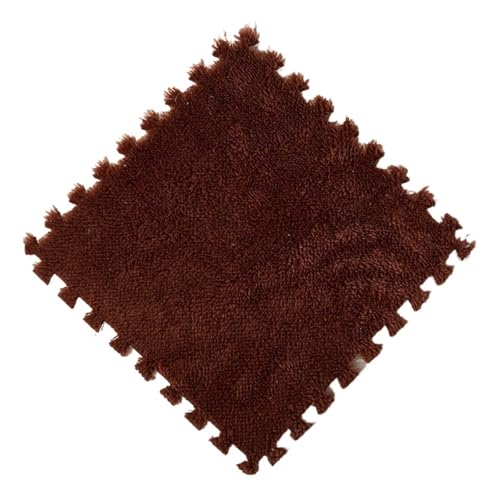 Puzzlematte Weiche Plüsch Warme Teppich Kind Spielen Matte Kind Schlafzimmer Patchwork Teppich Eva Schaum Ineinandergreifende Sport Bodenfliesen Warme Spiel Matte(Coffee,4Pcs) von JMORCO