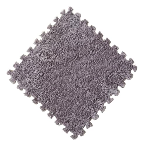 Puzzlematte Weiche Plüsch Warme Teppich Kind Spielen Matte Kind Schlafzimmer Patchwork Teppich Eva Schaum Ineinandergreifende Sport Bodenfliesen Warme Spiel Matte(Gray,1Pc) von JMORCO