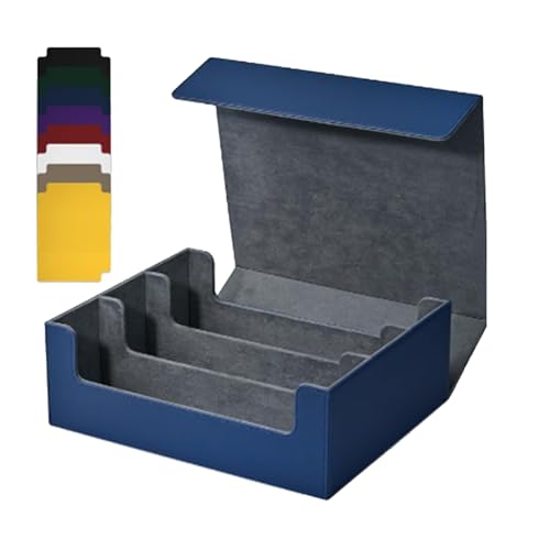 JNJOOD Kartenaufbewahrungsbox für Sammelkarten 1800+ PU-Kartendeck-Hülle Magnetverschluss Kartenbox Kartendeck-Hülle für Magnetische Spielkarten Blau von JNJOOD