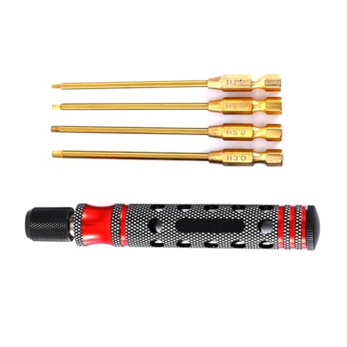 JNJOOD Sechskant-Schraubendreher-Set, 1,5, 2,0, 2,5, 3,0 mm, mit Schnellwechsel, Sechskantschlüssel, Werkzeug für RC-Autos, Crawler und Boote A JNJOOD Sechskant-Schraubendreher-Set, 1,5, 2,0, 2,5, 3,0 mm, mit Schnellwechsel, Sechskantschlüssel, Werkzeug für RC-Autos, Crawler und Boote A von JNJOOD