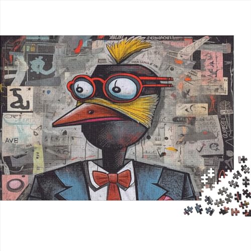 Abstrakter Vogel Puzzles Für Erwachsene 1000 Teile Gekritzel-Stil Familie Challenging Games Wohnkultur EduKatzenional Game Geburtstag Stress Relief Toy 300pcs (40x28cm) von JNLWJFFF