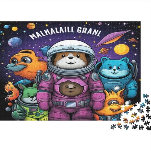 Astronaut Hund Puzzles 1000 Teile Zeichentrickfilm-Hund Für Erwachsene Moderne Wohnkultur Geburtstag EduKatzenional Game Familie Challenging Games Stress Relief 300pcs (40x28cm) von JNLWJFFF