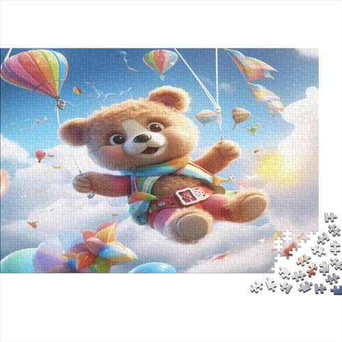 Bär im Himmel Für Erwachsene Puzzles 1000 Teile Niedlicher Bär Lernspiel Geburtstag Moderne Wohnkultur Familie Challenging Games Stress Relief 300pcs (40x28cm) von JNLWJFFF