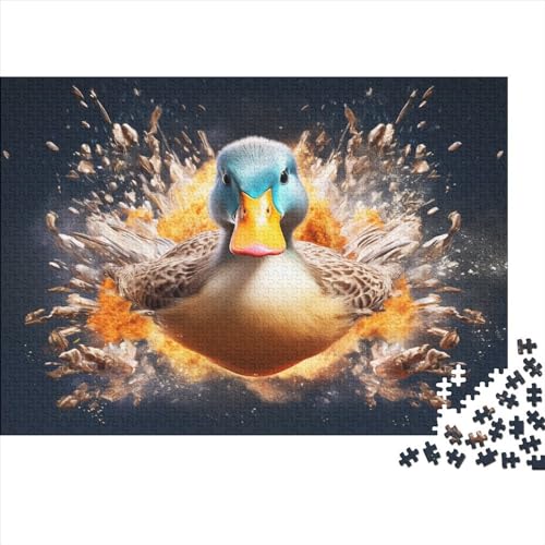 Bunte Ente Für Erwachsene 1000 Teile Krawatter Puzzles Geburtstag Familie Challenging Games Lernspiel Home Decor Entspannung Und Intelligenz 1000pcs (75x50cm) von JNLWJFFF