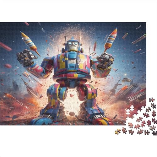 Bunter Roboterer 1000 Teile Visuelle 3D-Effekte Erwachsene Puzzle Familie Challenging Games Geburtstag Home Decor Lernspiel Entspannung Und Intelligenz 1000pcs (75x50cm) von JNLWJFFF