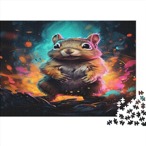 Buntes Eichhörnchen Für Erwachsene Puzzles 1000 Teile Niedliches Eichhörnchen Lernspiel Geburtstag Moderne Wohnkultur Familie Challenging Games Stress Relief 300pcs (40x28cm) von JNLWJFFF