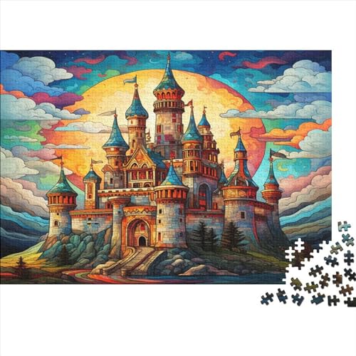 Buntes Schloss Puzzles Erwachsene 1000 Teile Magisches Schloss Familie Challenging Games Geburtstag Moderne Wohnkultur EduKatzenional Game Stress Relief Toy 300pcs (40x28cm) von JNLWJFFF