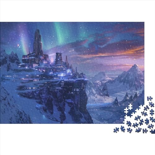 Festung unter EIS Puzzle Für Erwachsene 1000 Teile Verschneite Berge Geburtstag Moderne Wohnkultur Family Challenging Spiele Lernspiel Stress Relief 1000pcs (75x50cm) von JNLWJFFF