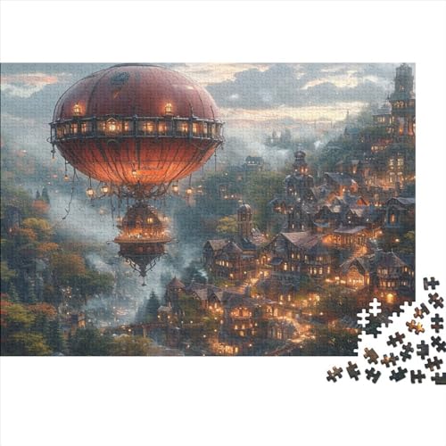 Heißluftballon Puzzles 1000 Teile Häuser Für Erwachsene Family Challenging Spiele Moderne Wohnkultur Geburtstag Lernspiel Stress Relief 1000pcs (75x50cm) von JNLWJFFF