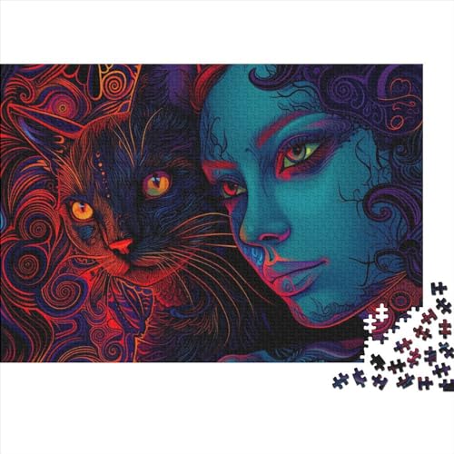 Katze 1000 Teile Künstler Puzzles Erwachsene EduKatzeional Game Family Challenging Spiele Home Decor Geburtstag Stress Relief 1000pcs (75x50cm) von JNLWJFFF