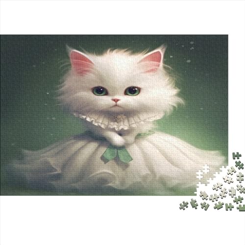 Katze Prinzessin 1000 Teile Krawatter Puzzles Erwachsene Home Decor Geburtstag Lernspiel Familie Challenging Games Entspannung Und Intelligenz 300pcs (40x28cm) von JNLWJFFF