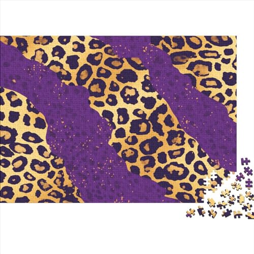 Leopard Erwachsene Puzzle 1000 Teile Kunst Leopard Familie Challenging Games Geburtstag Wohnkultur Lernspiel Entspannung Und Intelligenz 300pcs (40x28cm) von JNLWJFFF