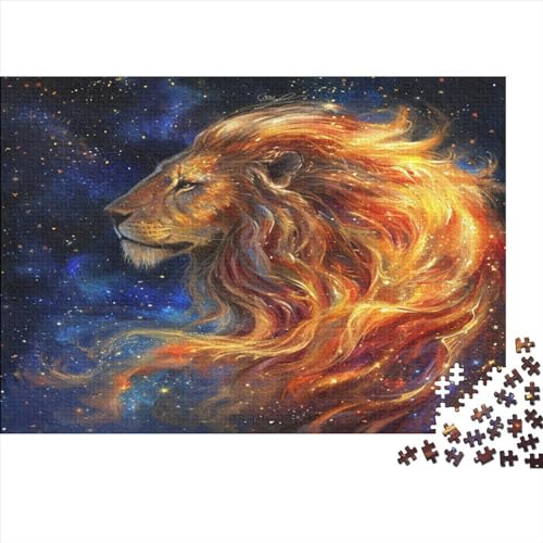 Löwe Erwachsene 1000 Teile Sternenhafter Löwe Puzzle Lernspiel Family Challenging Spiele Geburtstag Wohnkultur Entspannung Und Intelligenz 1000pcs (75x50cm) von JNLWJFFF