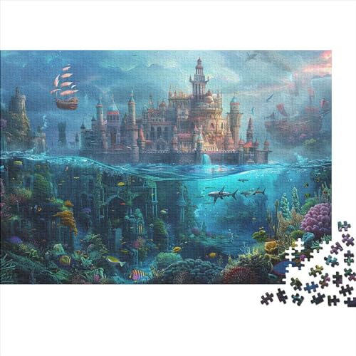 MeeresKrawatter 1000 Teile Unterwasser-Palast Erwachsene Puzzle Home Decor EduKatzeional Game Family Challenging Spiele Geburtstag Stress Relief 300pcs (40x28cm) von JNLWJFFF