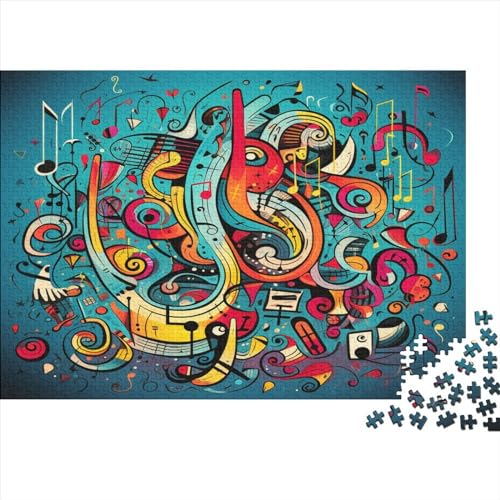 Musikalische Symbole 1000 Teile Gekritzel-Stil Erwachsene Puzzles Familie Challenging Games Wohnkultur Lernspiel Geburtstag Stress Relief Toy 300pcs (40x28cm) von JNLWJFFF