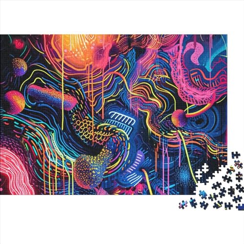 Neonlichter Für Erwachsene 1000 Teile Sternenhimmel Puzzles Wohnkultur Geburtstag Lernspiel Family Challenging Spiele Entspannung Und Intelligenz 300pcs (40x28cm) von JNLWJFFF