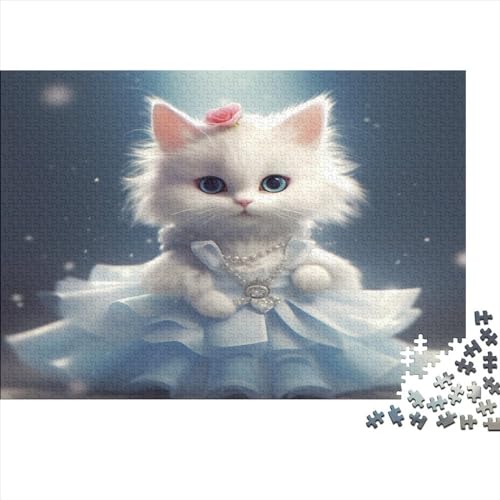 Niedliche Katze Für Erwachsene Puzzle 1000 Teile Katze Prinzessin Wohnkultur Geburtstag Familie Challenging Games EduKatzenional Game Stress Relief Toy 300pcs (40x28cm) von JNLWJFFF