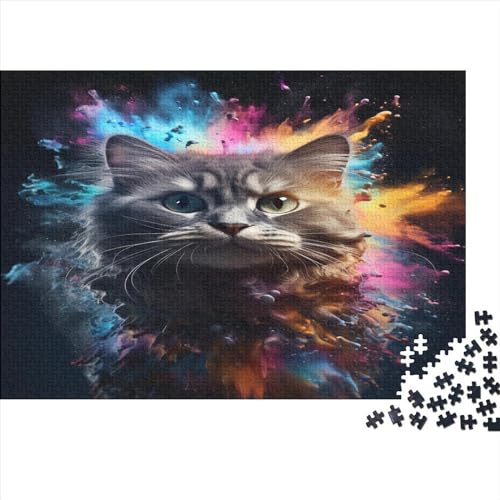 Niedliche Katze Puzzles Für Erwachsene 1000 Teile Krawatter Familie Challenging Games Wohnkultur EduKatzenional Game Geburtstag Stress Relief Toy 300pcs (40x28cm) von JNLWJFFF