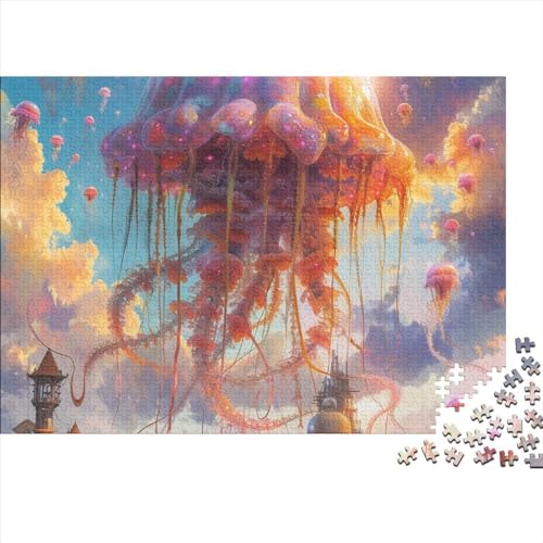 Qualle Wolke Erwachsene 1000 Teile Regenbogen Puzzles Family Challenging Spiele Geburtstag Wohnkultur Lernspiel Stress Relief Toy 1000pcs (75x50cm) von JNLWJFFF