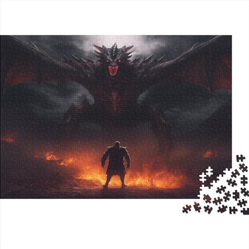 Riesiger Drache Für Erwachsene Puzzle 1000 Teile Soldat Geburtstag Lernspiel Familie Challenging Games Wohnkultur Entspannung Und Intelligenz 1000pcs (75x50cm) von JNLWJFFF