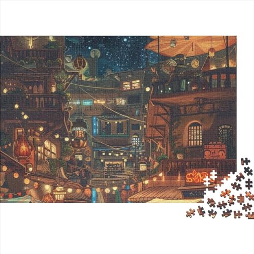 Schöne Stadt Puzzles Für Erwachsene 1000 Teile Stern Family Challenging Spiele Geburtstag Lernspiel Home Decor Entspannung Und Intelligenz 1000pcs (75x50cm) von JNLWJFFF