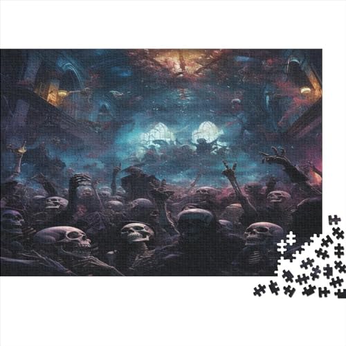 Skelett-Kugel 1000 Teile Gotik Erwachsene Puzzle Familie Challenging Games Geburtstag Home Decor Lernspiel Entspannung Und Intelligenz 300pcs (40x28cm) von JNLWJFFF