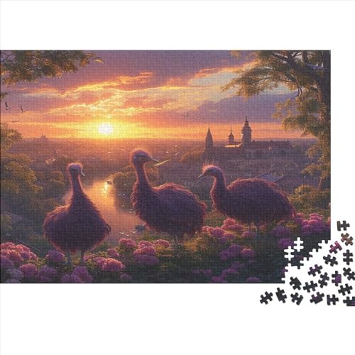 Vögel bei Sonnenuntergang Erwachsene Puzzles 1000 Teile Krawatterwelt Geburtstag Family Challenging Spiele Lernspiel Home Decor Stress Relief Toy 300pcs (40x28cm) von JNLWJFFF