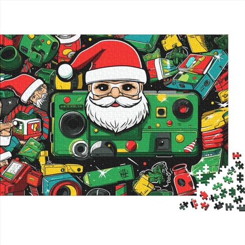 Weihnachtsmann Erwachsene 1000 Teile Grün Puzzle Lernspiel Familie Challenging Games Geburtstag Home Decor Entspannung Und Intelligenz 1000pcs (75x50cm) von JNLWJFFF