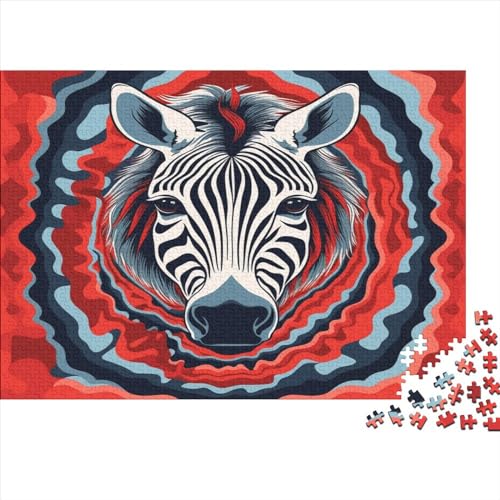 Zebra Puzzle Erwachsene 1000 Teile Krawatter EduKatzenional Game Wohnkultur Familie Challenging Games Geburtstag Stress Relief Toy 300pcs (40x28cm) von JNLWJFFF