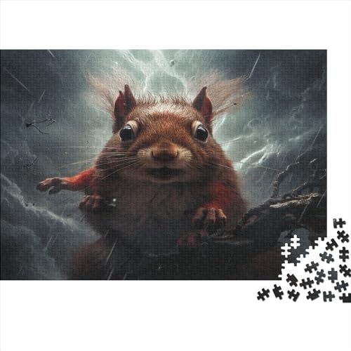 Zeichentrickfilm Eichhörnchen Für Erwachsene 1000 Teile Krawatter Puzzles Geburtstag Familie Challenging Games Lernspiel Home Decor Entspannung Und Intelligenz 1000pcs (75x50cm) von JNLWJFFF