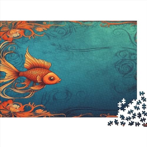 Zeichentrickfilm Fisch 1000 Teile Unterwasserwelt Erwachsene Puzzle Familie Challenging Games Geburtstag Home Decor Lernspiel Entspannung Und Intelligenz 300pcs (40x28cm) von JNLWJFFF