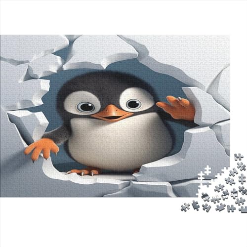 Zeichentrickfilm-Pinguin Für Erwachsene 1000 Teile Krawatter Puzzles Wohnkultur Geburtstag Lernspiel Family Challenging Spiele Entspannung Und Intelligenz 1000pcs (75x50cm) von JNLWJFFF