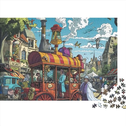 Zug Erwachsene Puzzle 1000 Teile Städte Lernspiel Family Challenging Spiele Geburtstag Moderne Wohnkultur Stress Relief Toy 300pcs (40x28cm) von JNLWJFFF