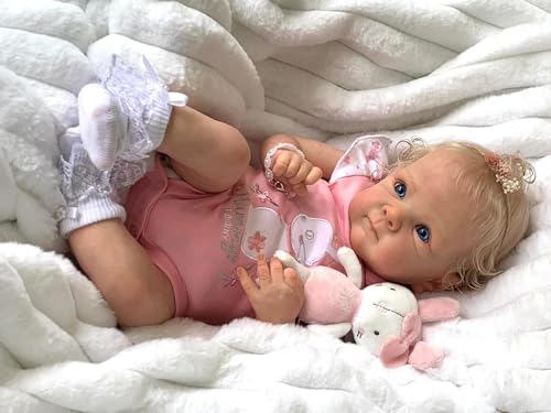 JNTFNE Lovely Real Look Reborn Baby Dolls Girl 45.7 cm Full Body Vinyl Realistic Newborn Baby Dolls Handmade Real Life Anatomically Correct Girl Baby Soft Body Lifelike Baby Dolls von JNTFNE