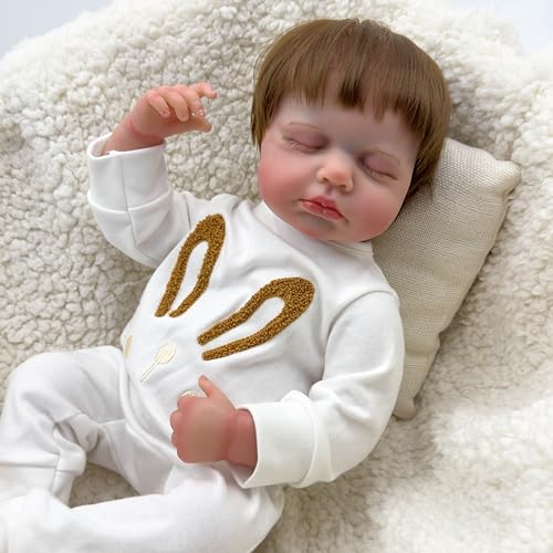 JNTFNE Real Looking Reborn Baby Dolls Boy 50.8 cm Sleeping Newborn Baby Dolls That Look Real Preemie Infant Doll Soft Cloth Body Realistic Baby Doll Best Gift for Kids 3+ von JNTFNE