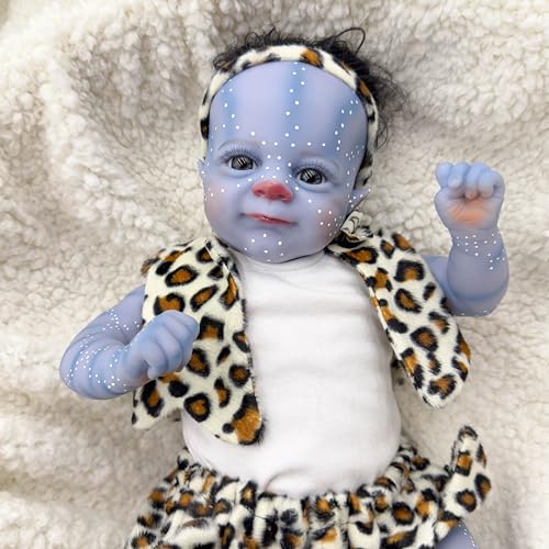 JNTFNE Real Looking Reborn Baby Dolls Girl Avatar 45.7 cm Realistic Newborn Baby Dolls Boy Soft Cloth Body Weighted Baby Doll Eyes Open with Rooted Hair for Kids Age 3+ von JNTFNE