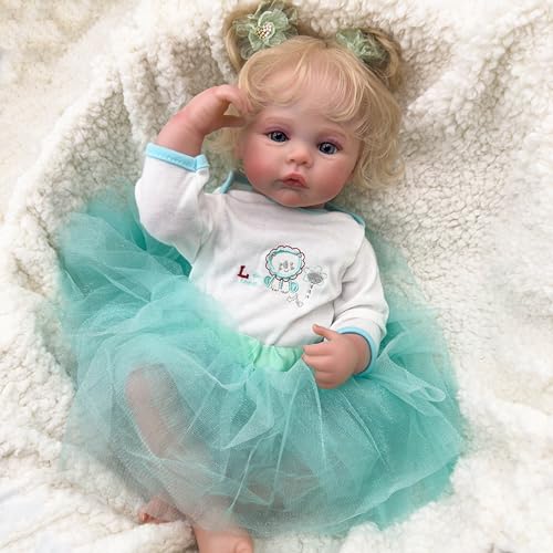 JNTFNE Real Looking Reborn Baby Dolls Meadow Girl 48.3 cm Real Baby Dolls That Look Real Newborn Size Baby Doll Eyes Open Realistic Baby Doll With Pretty Princess Dress von JNTFNE