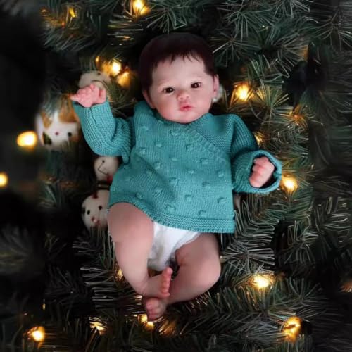 JNTFNE Reborn Babypuppen Wiese 48,3 cm Real Life Anatomisch Korrekt Baby Boy Realistische Full Vinyl Soft Body Baby Dolls Weighted Realistic Newborn Baby Dolls Eyes Open for Kids Gifts von JNTFNE