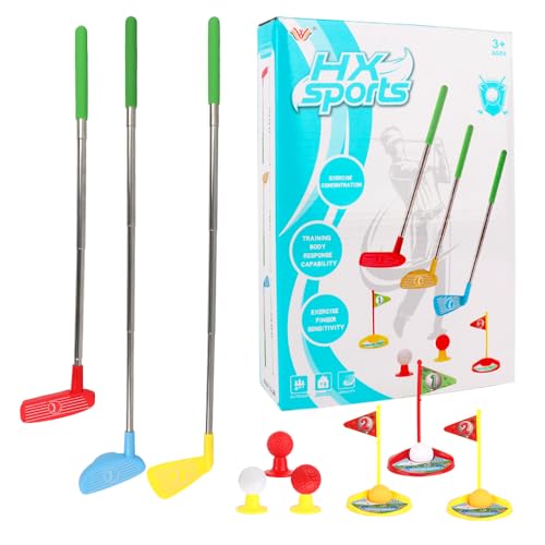 JOAASU 18Pcs Minigolf Set Spielzeug für Kinder, Minigolf Kinder, Golf-Set für Kinder, 3 Einziehbare Golfschläger, 6 Bällen, 3 Übungslöcher, 3 Flagge, 3 Festung, Kinderspielzeug für Draußen und Drinnen JOAASU 18Pcs Minigolf Set Spielzeug für Kinder, Minigolf Kinder, Golf-Set für Kinder, 3 Einziehbare Golfschläger, 6 Bällen, 3 Übungslöcher, 3 Flagge, 3 Festung, Kinderspielzeug für Draußen und Drinnen von JOAASU